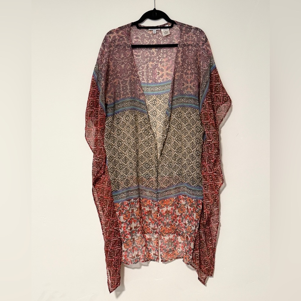 Patrons of Peace Multicolor Boho Kimono Coverup